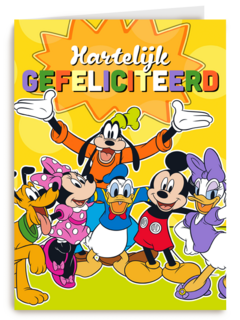 Verjaardagskaart Mickey en vriendjes