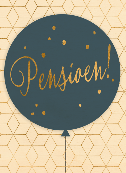 Houten Kaart Pensioen | Houten Kaart Hallmark | Pensioen | Een Leuke Pensioenballon
