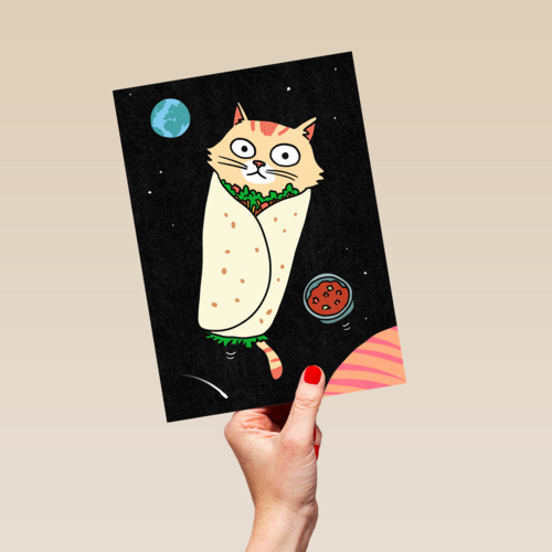 Grappige verjaardagskaart Purrito