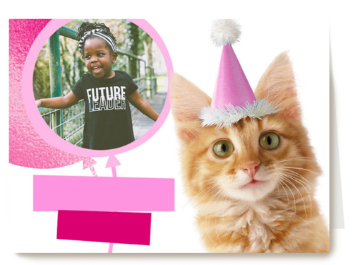 fotkaart met feestlijke kat