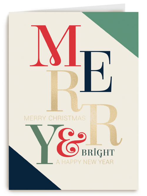 Merry Christmas Bright New Year Modern