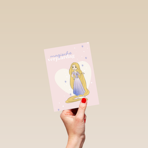 prinses kaart disney magische verjaardag rapunzel