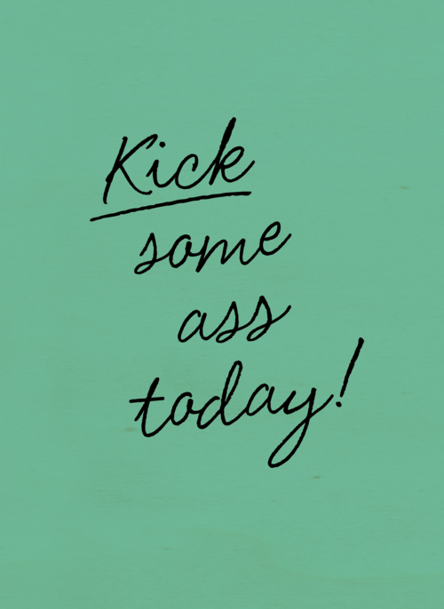 Houten Kaart | Motivatiekaart Kick Some Ass Today