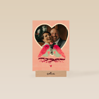 Liefde hart fotokaart vogels