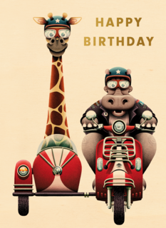 folio happy birthday from hippo and giraffe