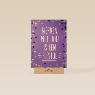 Bedankt kaart thuiswerken werken met jou is een feestje
