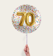 Ballon 70 jaar Confetti Goud 