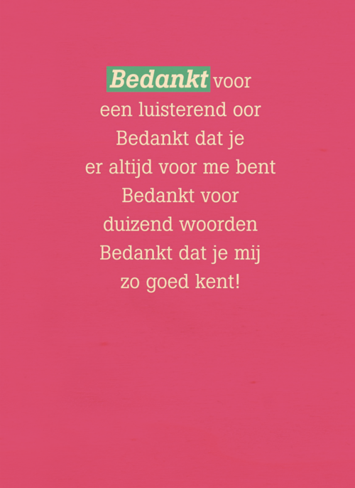Houten Kaart | Bedankt Voor Een Luisterend Oor