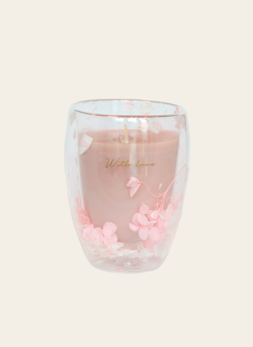 My Flame Geurkaars With Love In Theeglas | My Flame Cadeau Woonaccessoires |