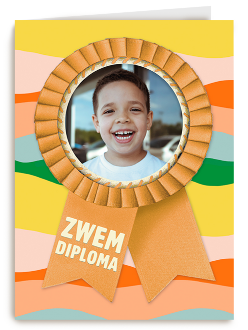 zwemdiploma fotokaart lintje