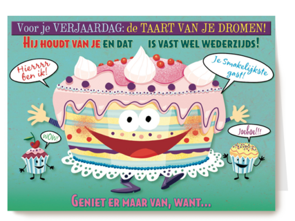 smile kaart voor je verjaardag de taart van je dromen