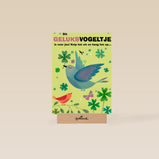 Veel geluk kaart met geluksvogeltje