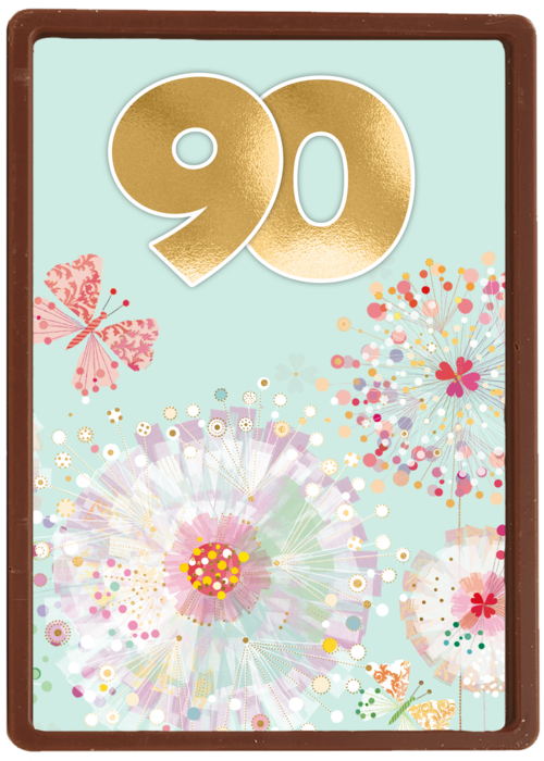 Chocolade Kaart Kaart Met Leeftijden | Hallmark | Chocolade Kaart Hallmark | Kaart Met Leeftijden | Turnowsky Kaart Met Bloemen En Vlinders 90 Jaar
