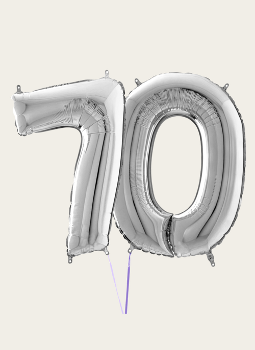 Hallmark Cijferballon 70 Jaar Zilver XL |  Cadeau Ballonnen |