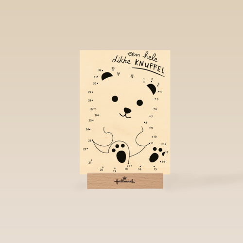 Kaart voor kinderen Een hele dikke knuffel Spelletje