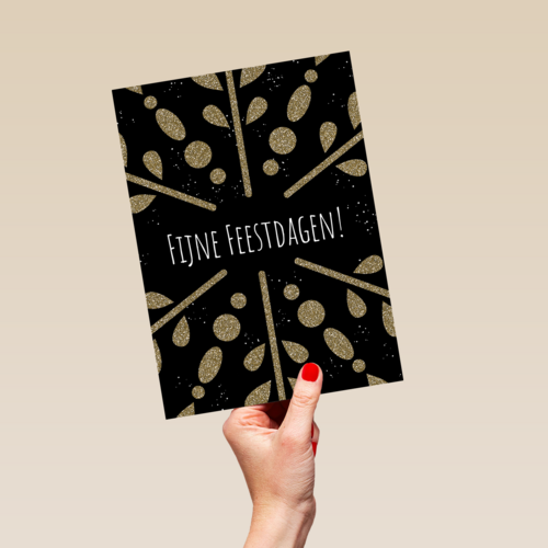 zakelijke kerstkaart met gouden ijskristal