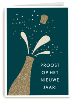 zakelijke nieuwjaarskaart met champagne
