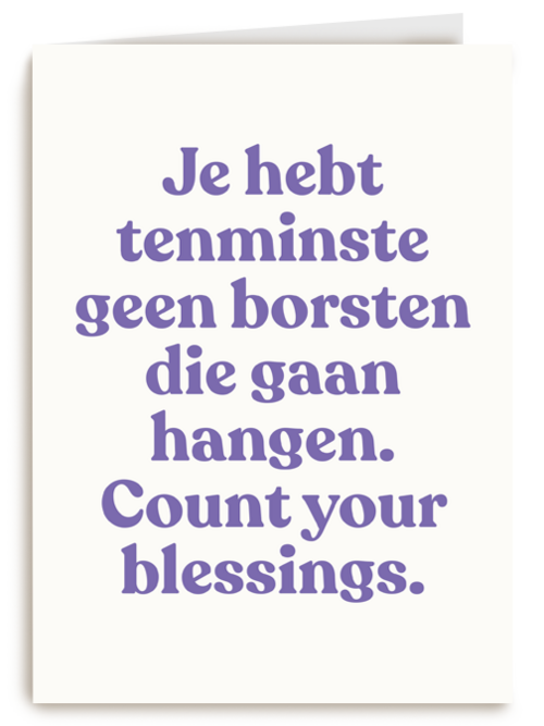 verjaardag kaart grappig borsten die gaan hangen