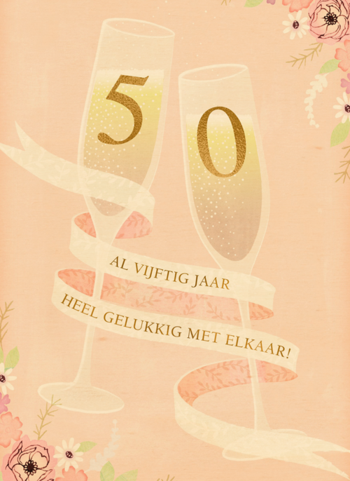 Houten Kaart Huwelijksjubileum | Houten Kaart Hallmark | Huwelijksjubileum | Huwelijkskaart 50 Jaar Getrouwd Champagne