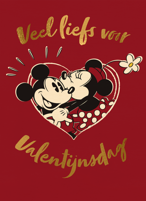 Houten Kaart Valentijn | Houten Kaart Hallmark | Valentijn | Valentijn Mickey Minnie Veel Liefst