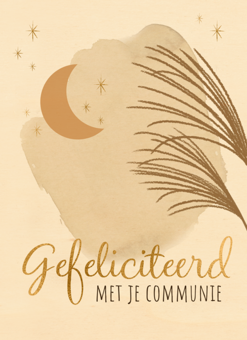 Houten Kaart Communie | Houten Kaart Hallmark | Communie | Gefeliciteerd Met Je Communie Maan