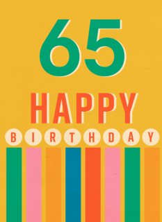 Kleurige 65 jaar verjaardagskaart