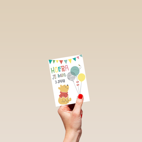 winnie the pooh hoera jij bent zoveel jaar