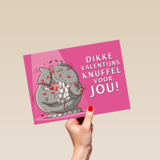 valentijnkaart dikke valentijnsknuffel voor jou