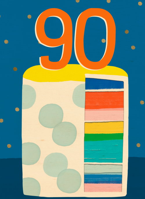 Houten Kaart Verjaardagskaarten | Verjaardagstaart 90 Jaar