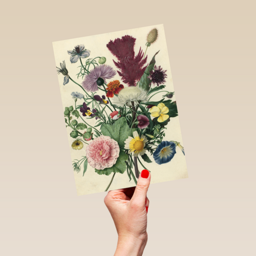 studio art kaart van schilderij met bloemen blanco