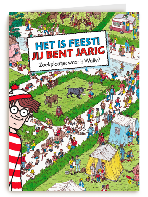 verjaardag kaart kind waar is wally