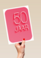Verjaardagskaart 50 jaar roze rood