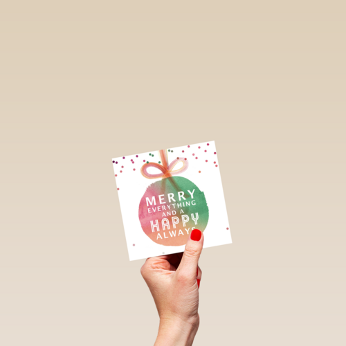 kerstkaart merry everything and a happy always