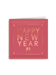 nieuwjaarskaart hip gouden letters happy new year