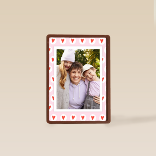 fotokaart roze met hartjes