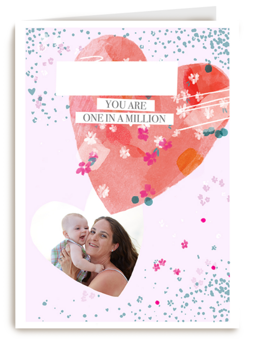 moederdag fotokaart hart you are one in a million