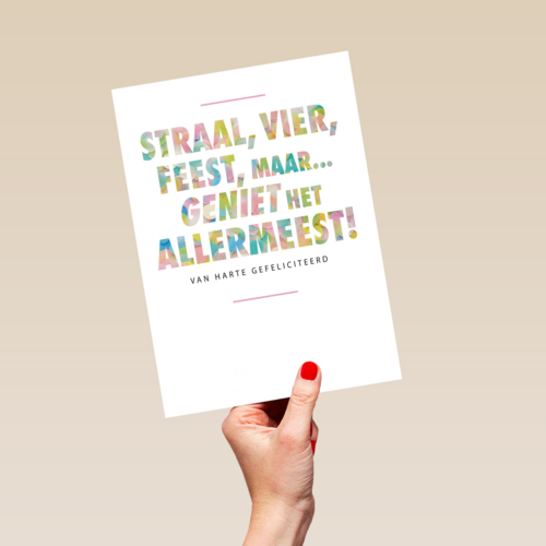 feest kaart geniet het allermeest