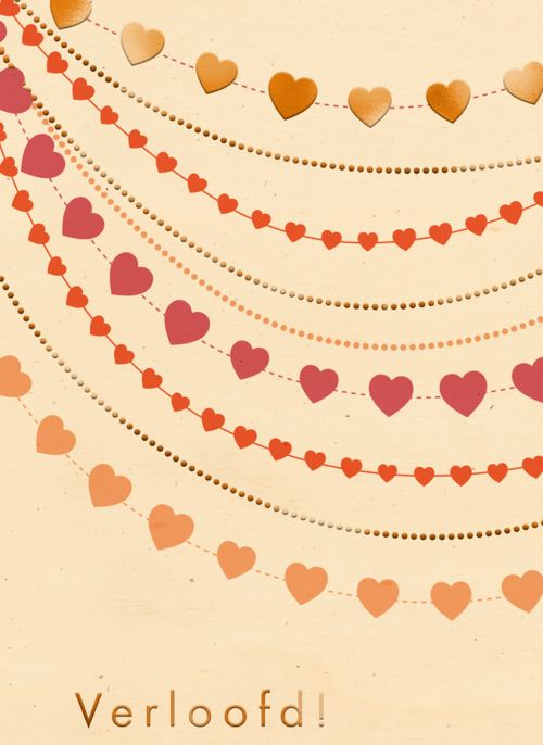Houten Kaart Verloving | Houten Kaart Hallmark | Verloving | Verloving Kaart Kralen Met Hartjes