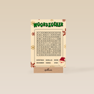 Kerstkaart hart onder de riem Woordzoeker