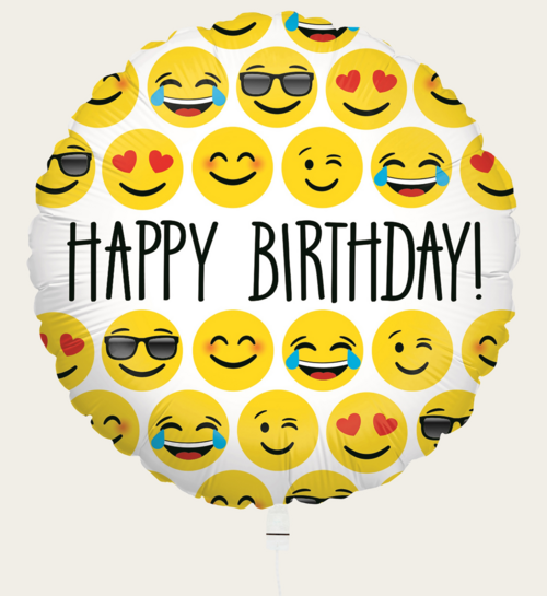 Ballon Happy Birthday Smiley Emoji Multi
