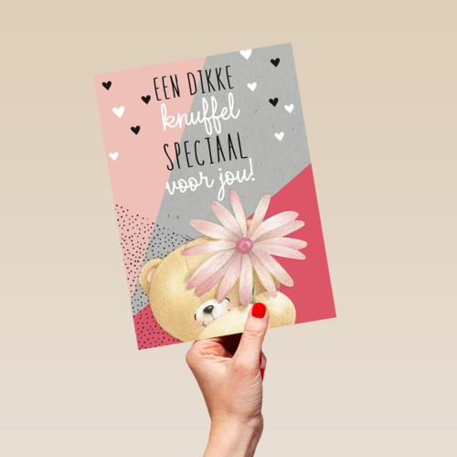 valentijnkaart een dikke knuffel speciaal voor jou