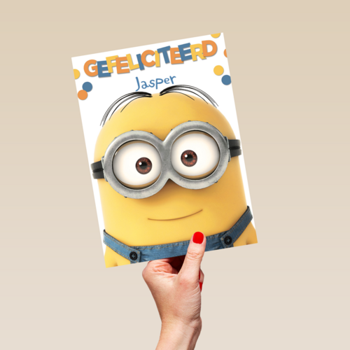 Despicable Me minion dave met bril Gefelicitieerd