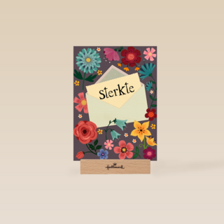 Sterkte kaart envelop en bloemen