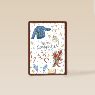 kerstkaart matia studio warme kerstgroetjes