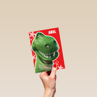 Toy Story kerstkaart Rex