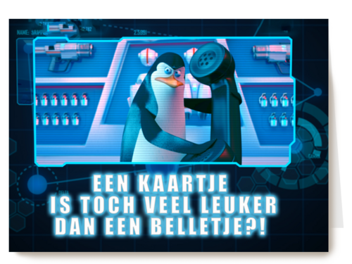 Penguins verjaardagskaart leuker dan belletje