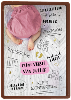 een mooie roze mini versie van jullie