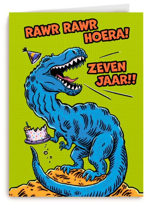 Rawr Hoera 7 Jaar Dino