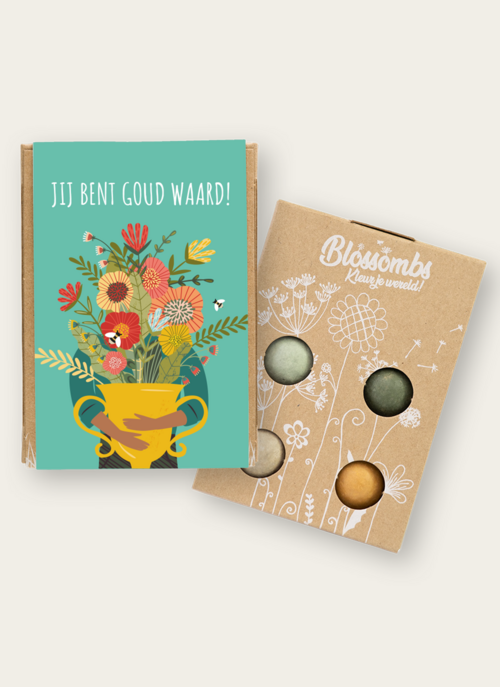 Jij Bent Goud Waard Blossombs Box Met 4 Bloemzaden | Blossombs Cadeau Bloemen En Planten |