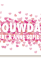 huwelijk jubileum kaart met confetti op de trouwdag van